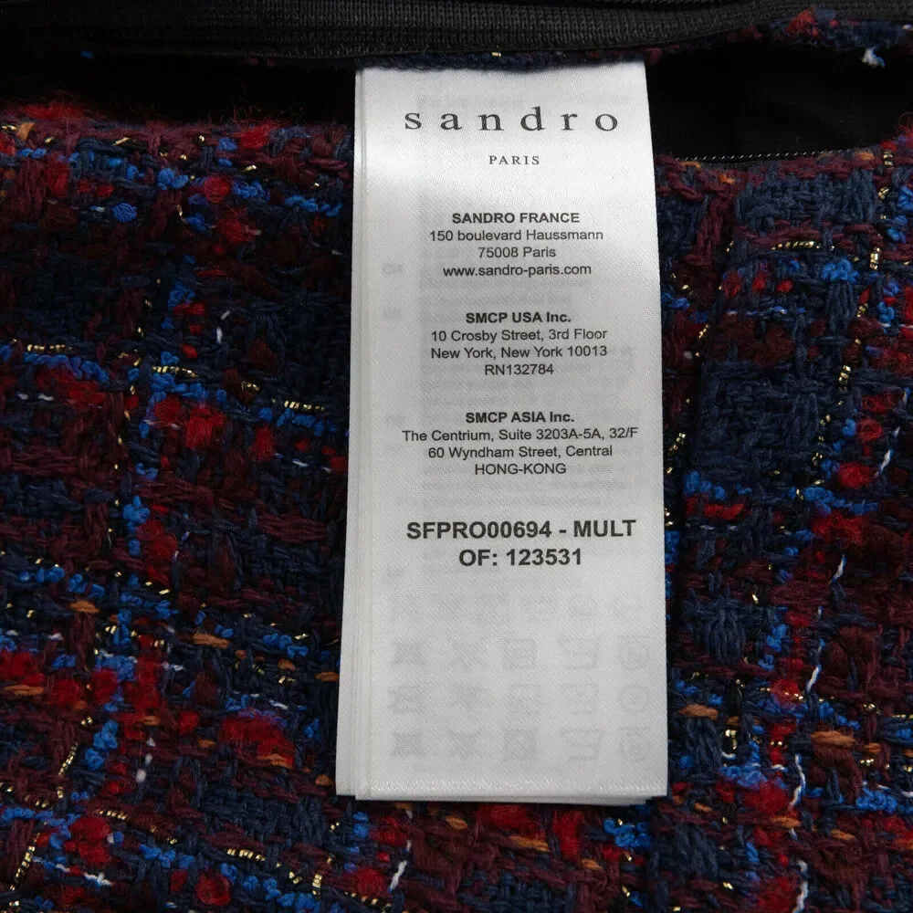 Sandro Women Chela Tweed Mini Dress Multi Size 42EU/10 US - Picture 5 of 6